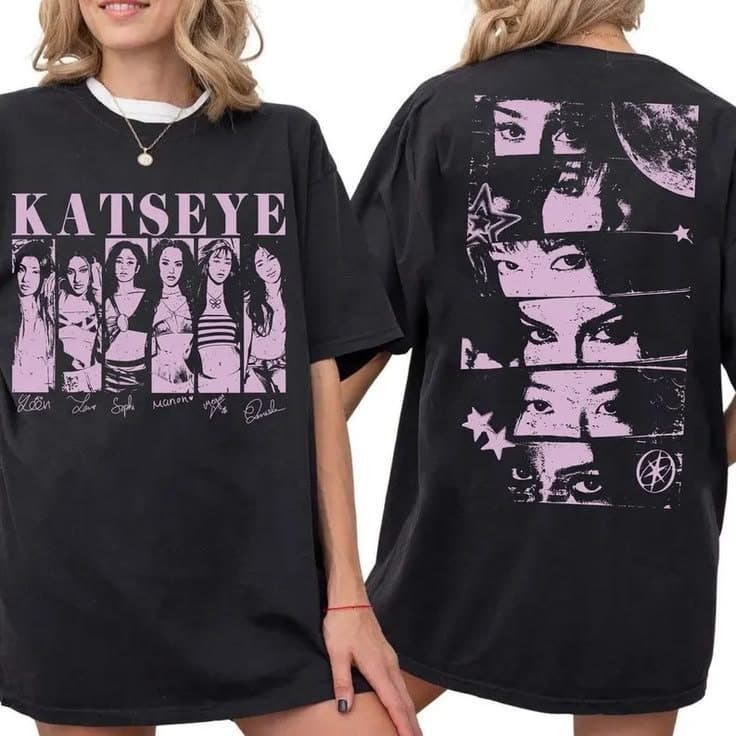 Camiseta Unissex Katseye Banda Pop Estampa The Beautiful Chaos Gnarly 100%Algodão