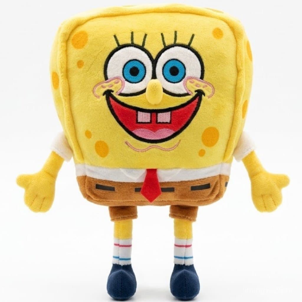 Boneco Pelúcia Bob Esponja 23cm - Hipoalergênica - Fofura Garantida - Bob Esponja Calça Quadrada