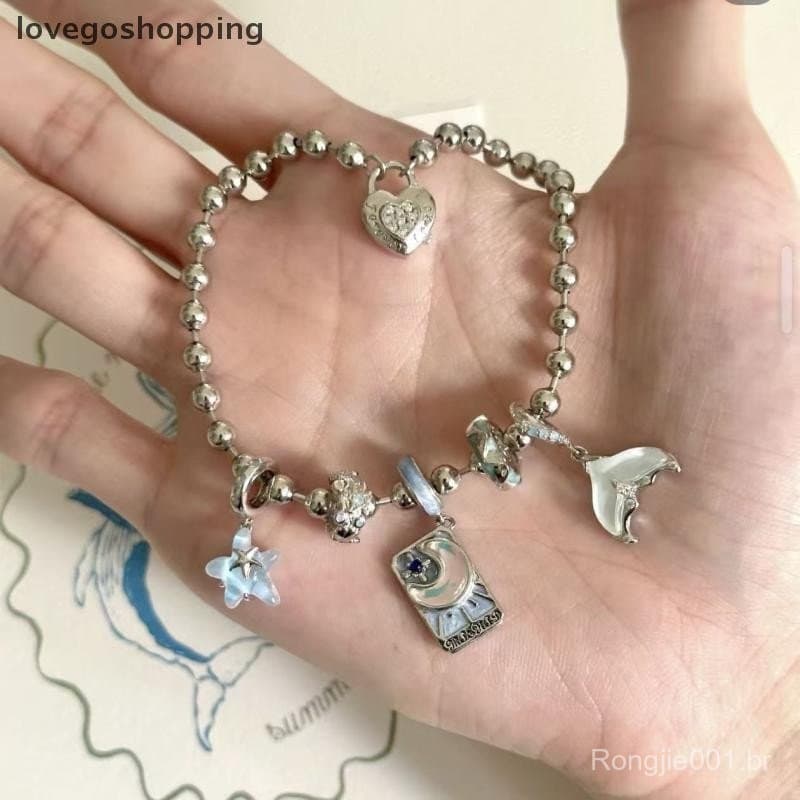 [lovego] Retro Tarot Card Magic Witch Adivinhação Star Pulseira Colar Para Mulheres Vintage Advanced Bead Charms Jóias A