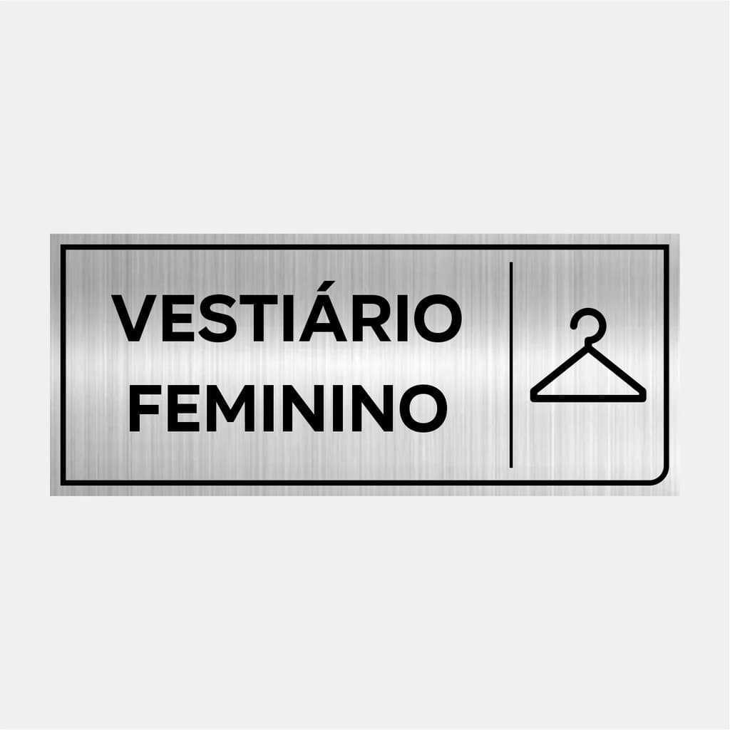 Placa Identificação Porta Vestiário Feminino 24x10cm