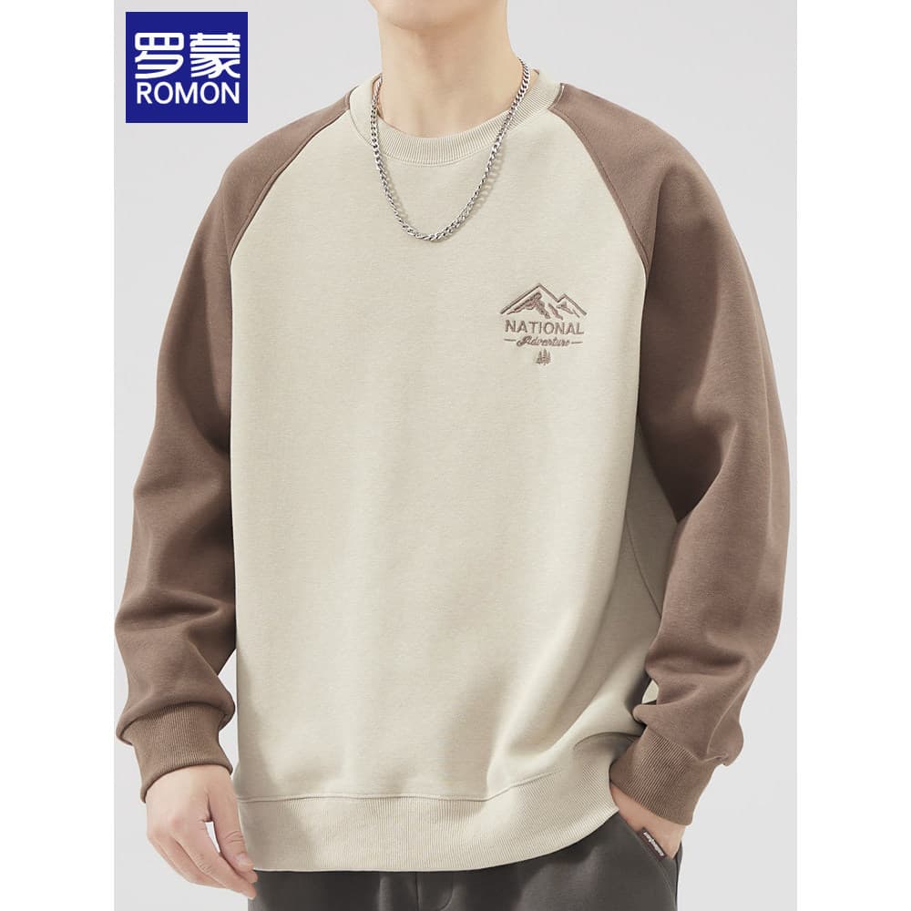 Lomon em torno do pescoço moletom masculino outono rua Wear solto pulôver topo 2026 novo estilo primavera outono simples