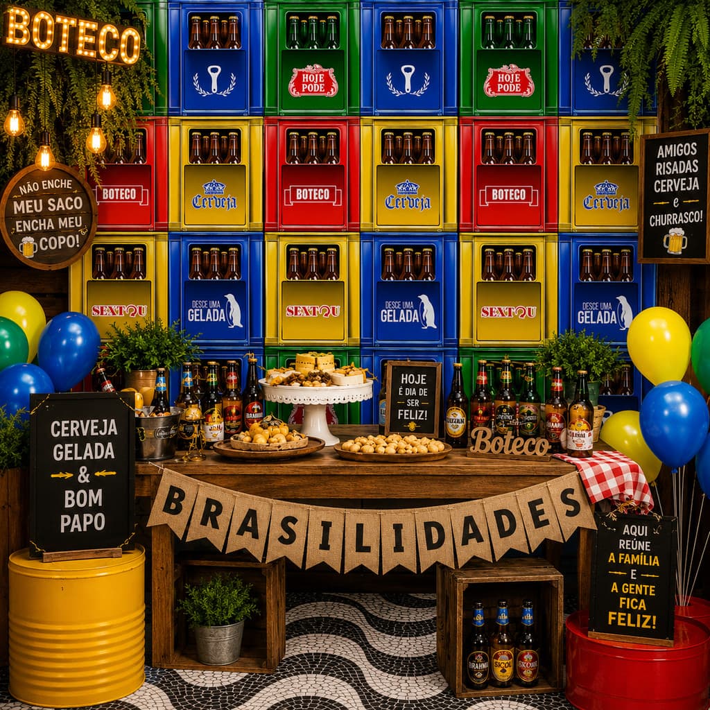 TNT Estampado Brasilidades / Boteco 2,00 x 1,40 m