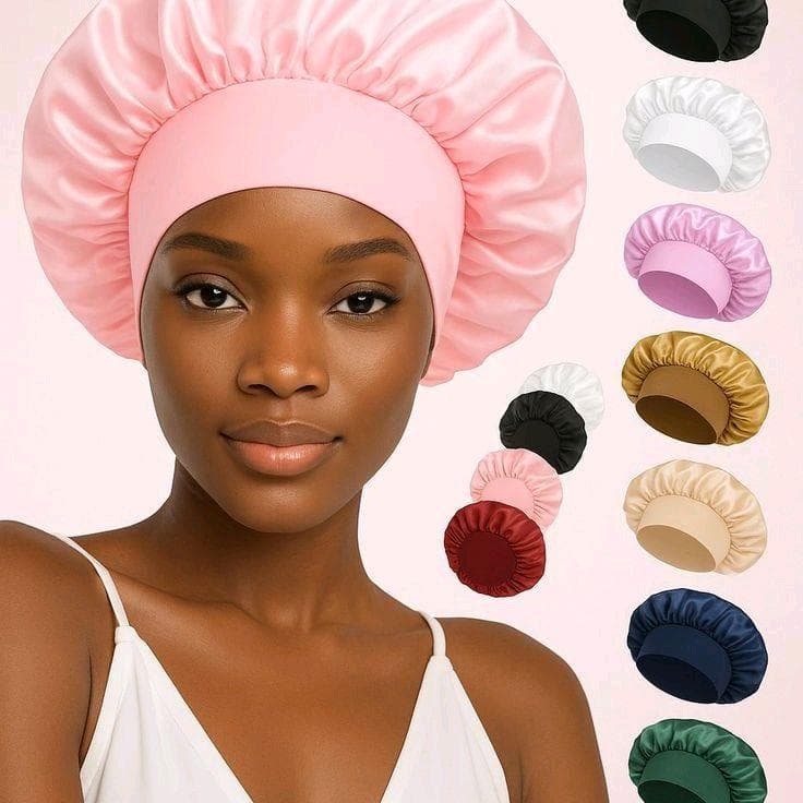 Touca de Cetim para Dormir Anti Frizz Cuidado para Seu Cabelo em Várias Cores Suave e Confortável
