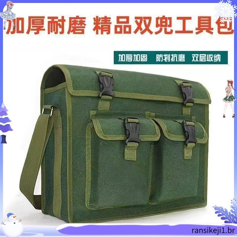 Bolsa de ferramentas de lona espessada, resistente ao desgaste, eletricista, canteiro de obras, reparo de madeira, insta