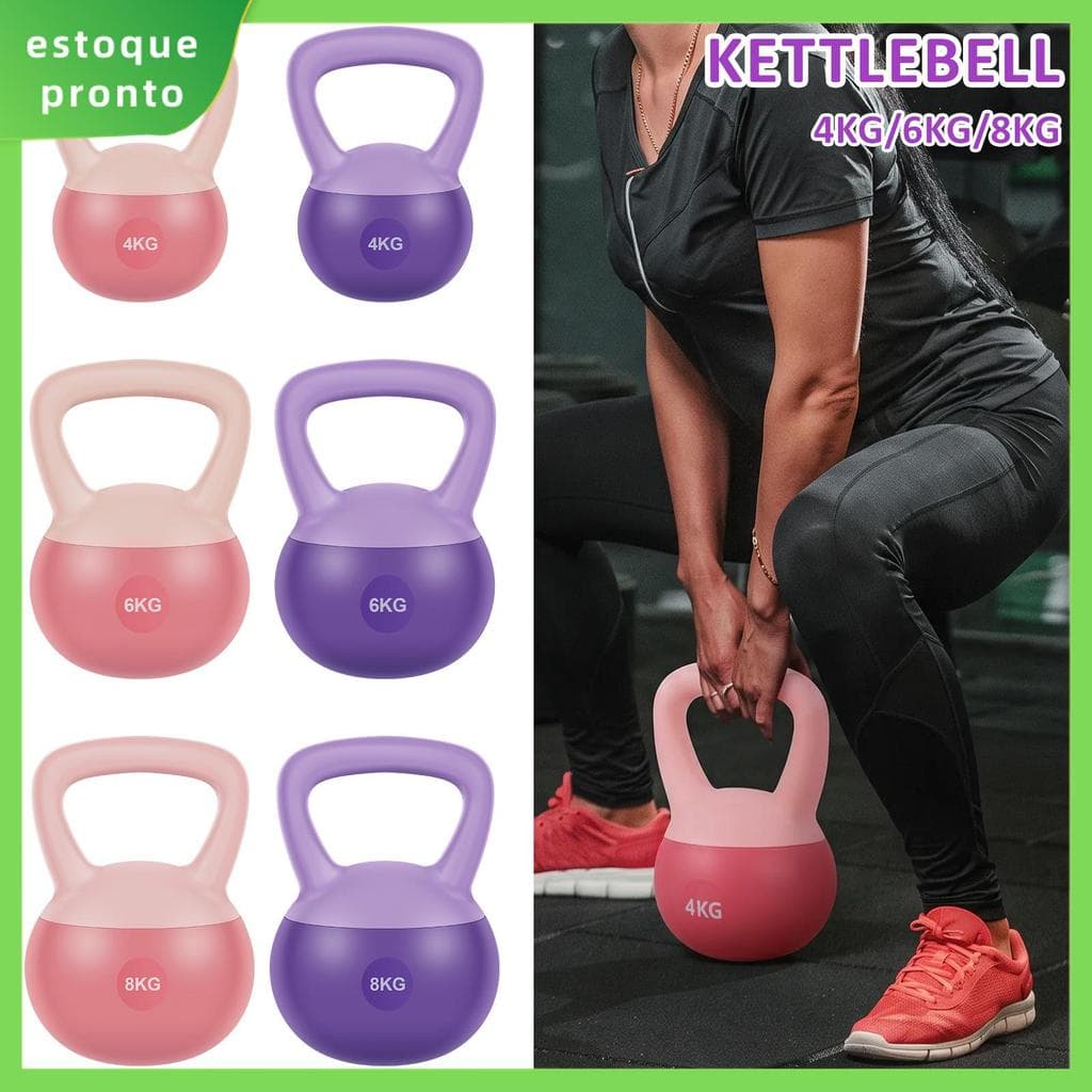 Kettlebell Para Treinamento De Força Com Alça Antiderrapante 4/6/8 kg Homens E Mulheres SHOPSKC1943