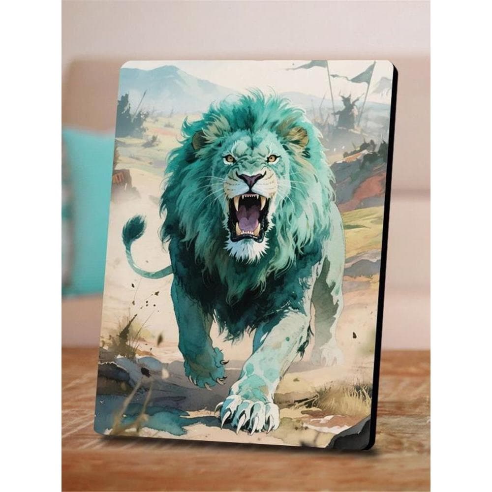 Qingmao leão HD moldura de cristal de madeira decoração ornamentos escritório sala estar estudo cidade casa presentes pa