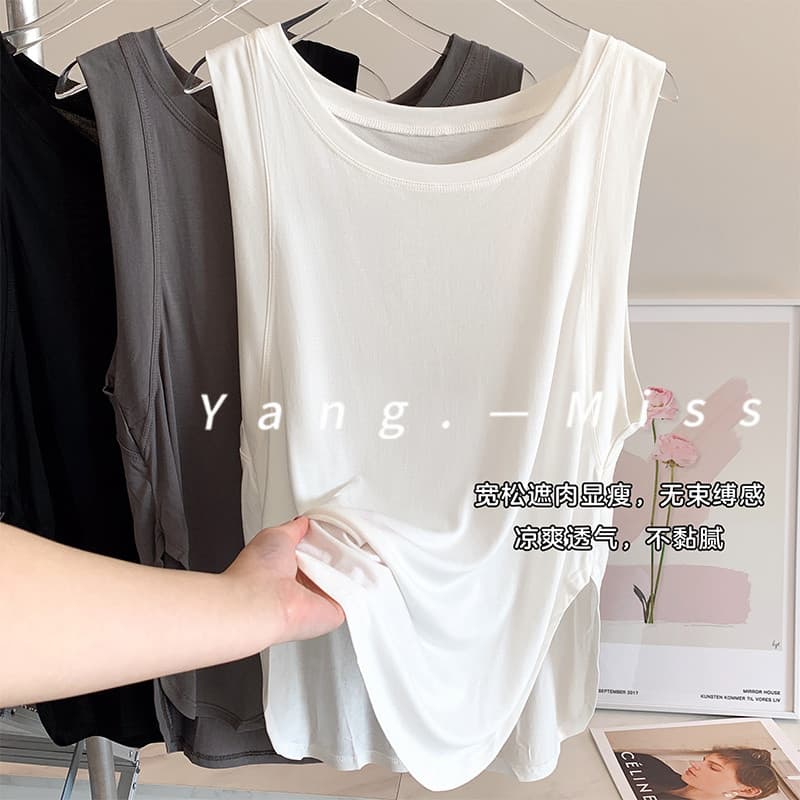 Europeu americano yoga topo feminino curto sem mangas camiseta correndo de secagem rápida solto esportes colete yoga blu