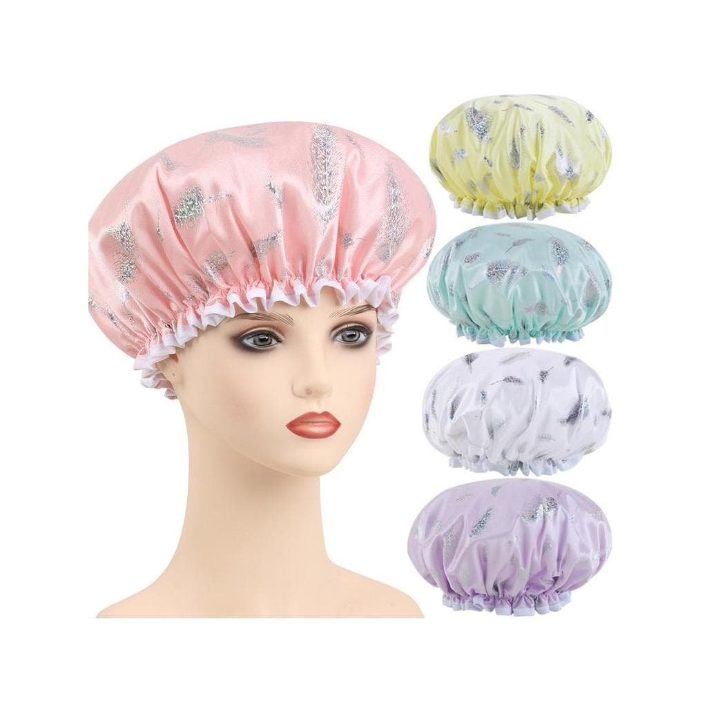 Touca de banho dupla, arnês de banho para uso doméstico, feminino, inverno, touca de banho, capa de cabelo infantil, coz