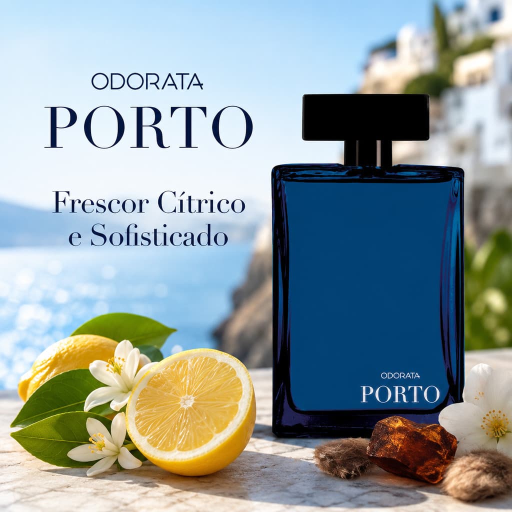 Porto Perfume Fragrância Masculina Cítrica Fresca Sofisticada E Agradável 100ml Odorata