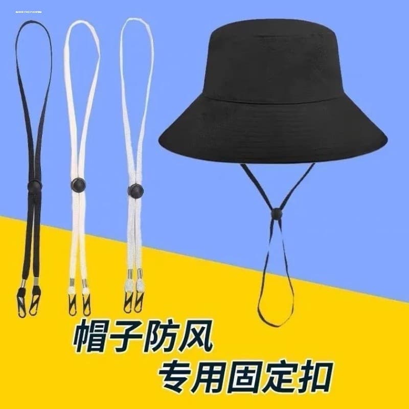 Chapéu à prova de vento corda balde chapéu protetor solar chapéu de sol chapéu especial corda cinta fivela acessórios fi