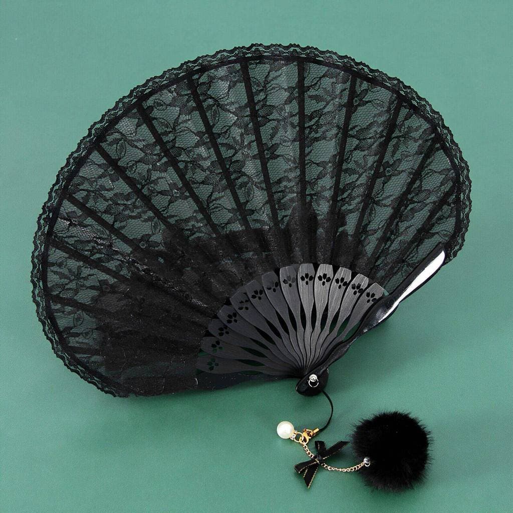 Estilo chinês pequeno ventilador dobrável senhoras Cheongsam ventilador de renda antigo dobrável ventilador de dança ver