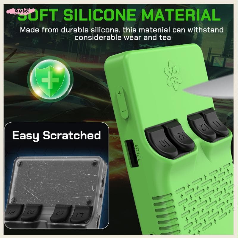 Capa Protetora De Silicone Dourado Para Console De Jogos Portátil R36S , 360 ° Os Acessórios De Jogo De Pele À Prova De