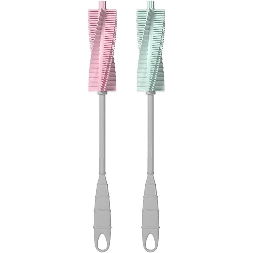 Conjunto de 2 peças de escovas para mamadeiras e escovas giratórias para limpeza de bicos, escovas portáteis de cerdas m