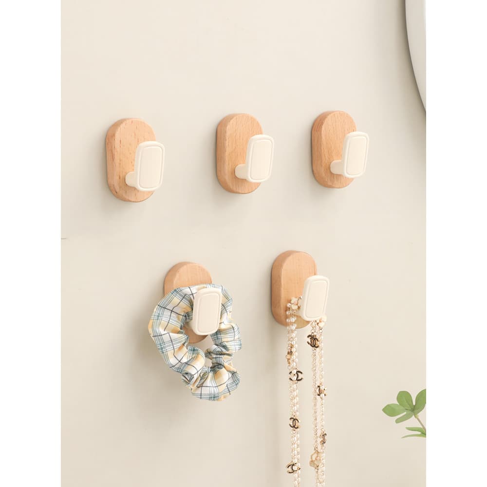 Log estilo creme gancho único gancho banheiro atrás da porta quarto perfuração-livre parede pendurado cabide de roupas
