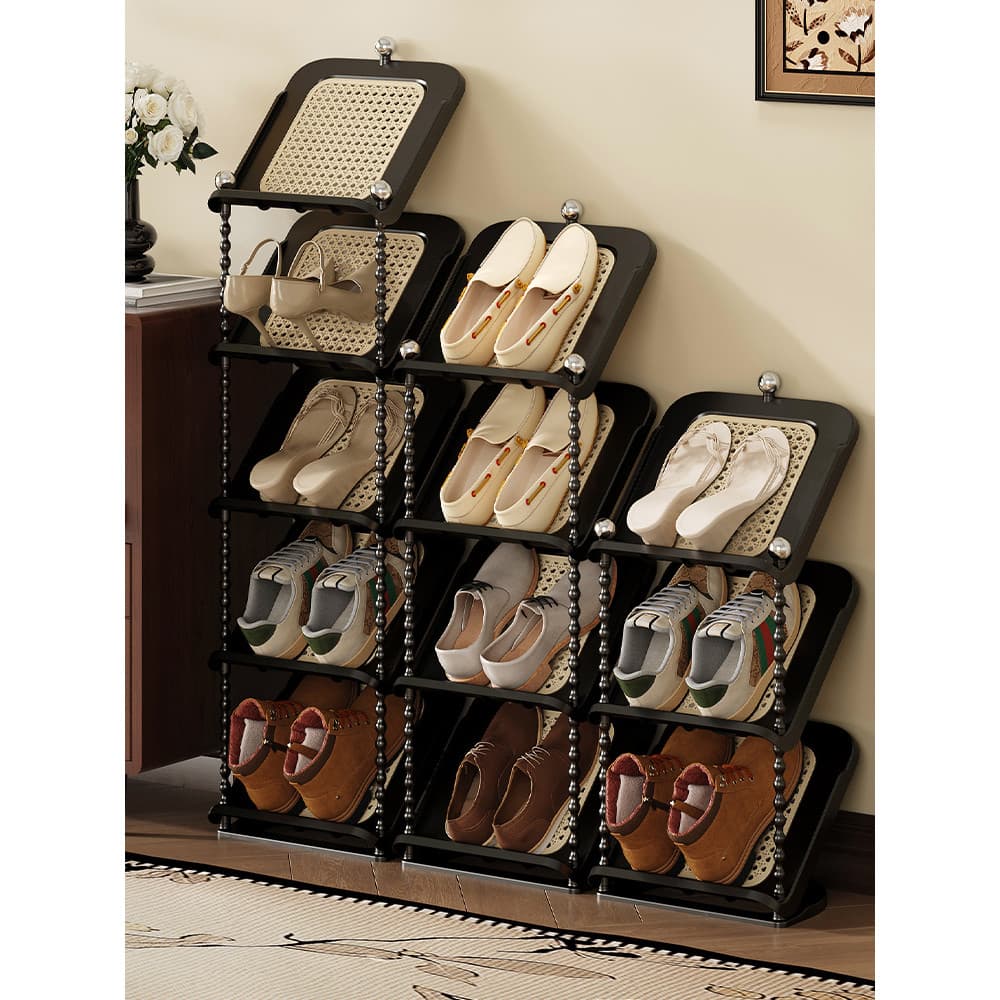 Estilo Medieval Multi-camada sapato rack doméstico pequeno entrada estreita porta interior corredor canto sapato gabinet