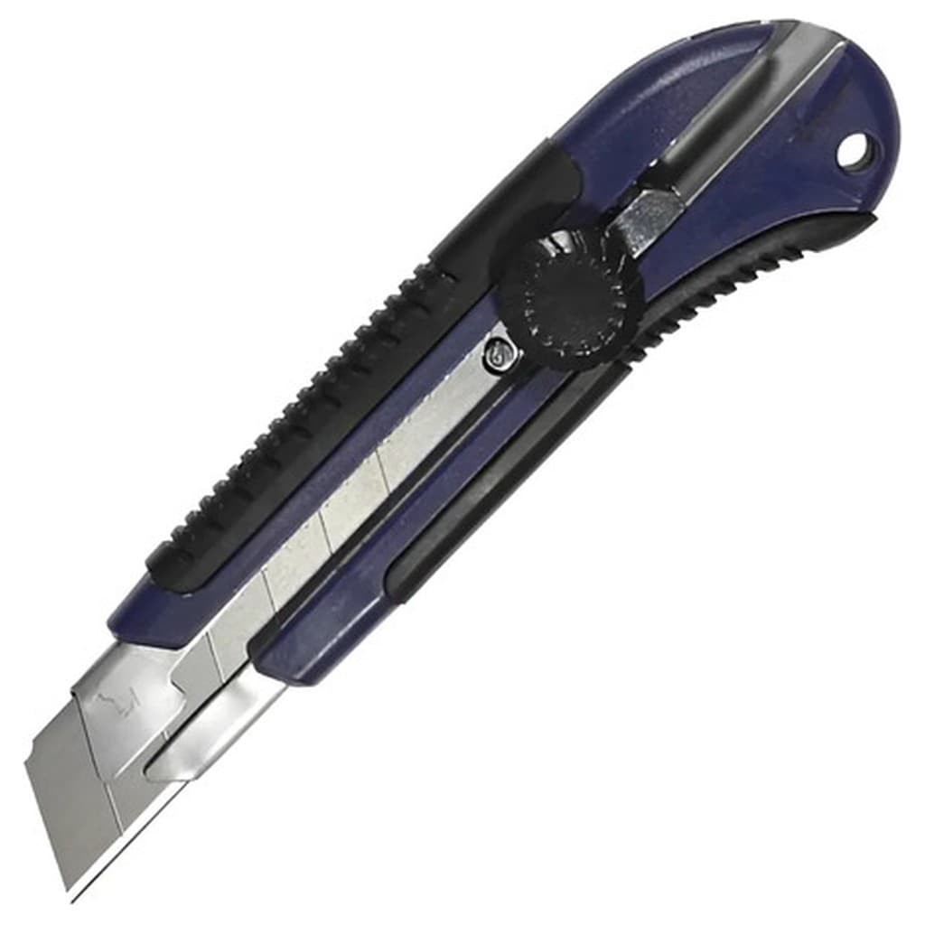 Estilete Profissional 25mm Irwin 1903190 Cabo Emborrachado Antiderrapante Azul Trava Segurança Lâmina Fixa