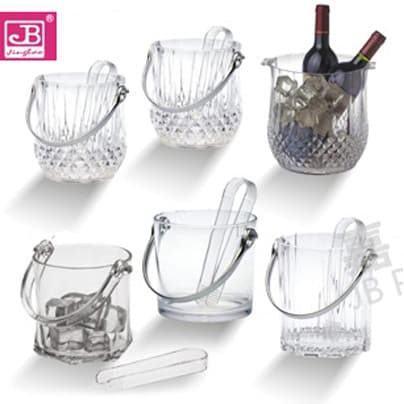 Balde de gelo de cristal transparente acrílico plástico balde de gelo Garbo balde de gelo Bar suprimentos moda balde de