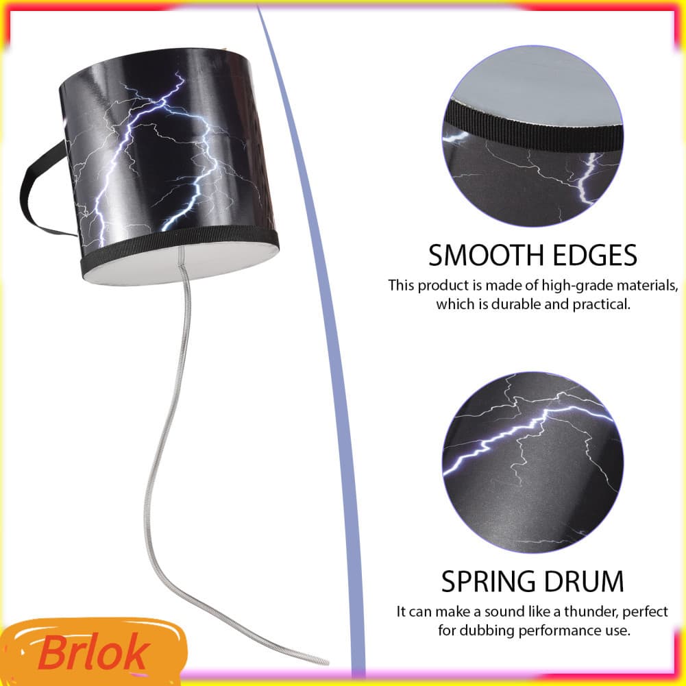 Brlok-br Instrumento de efeito sonoro de madeira Thunder Drum, mola leve de 6 polegadas com superfície lisa e fácil de