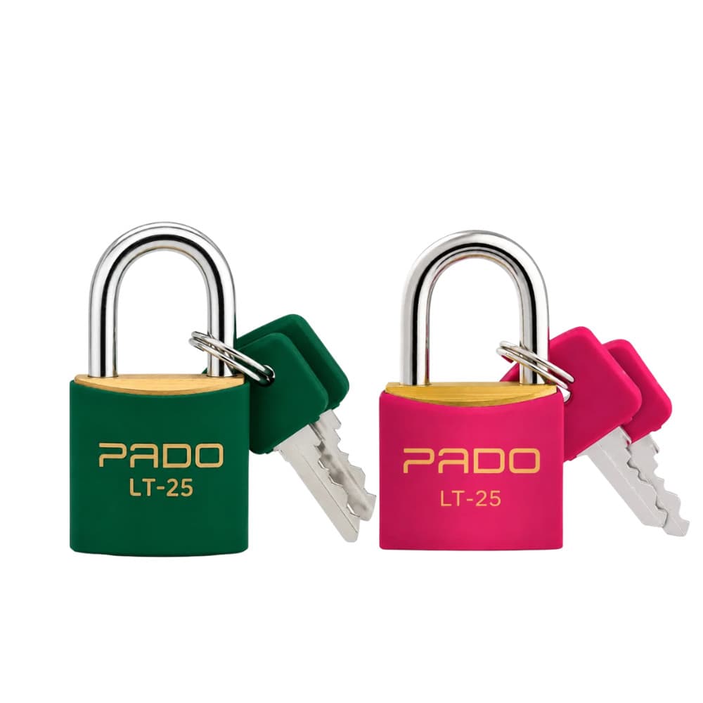 Kit 2 Cadeados de Latão de 25mm LT25 Verde + Rosa Pado