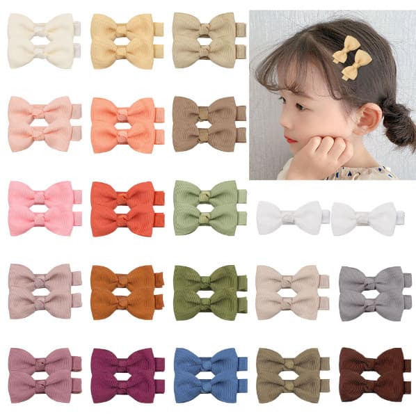 Grampos De Cabelo Para Bebês , 5 Pares De Totalmente Forrados De Algodão Boutique , Acessórios Antiderrapantes Presilhas