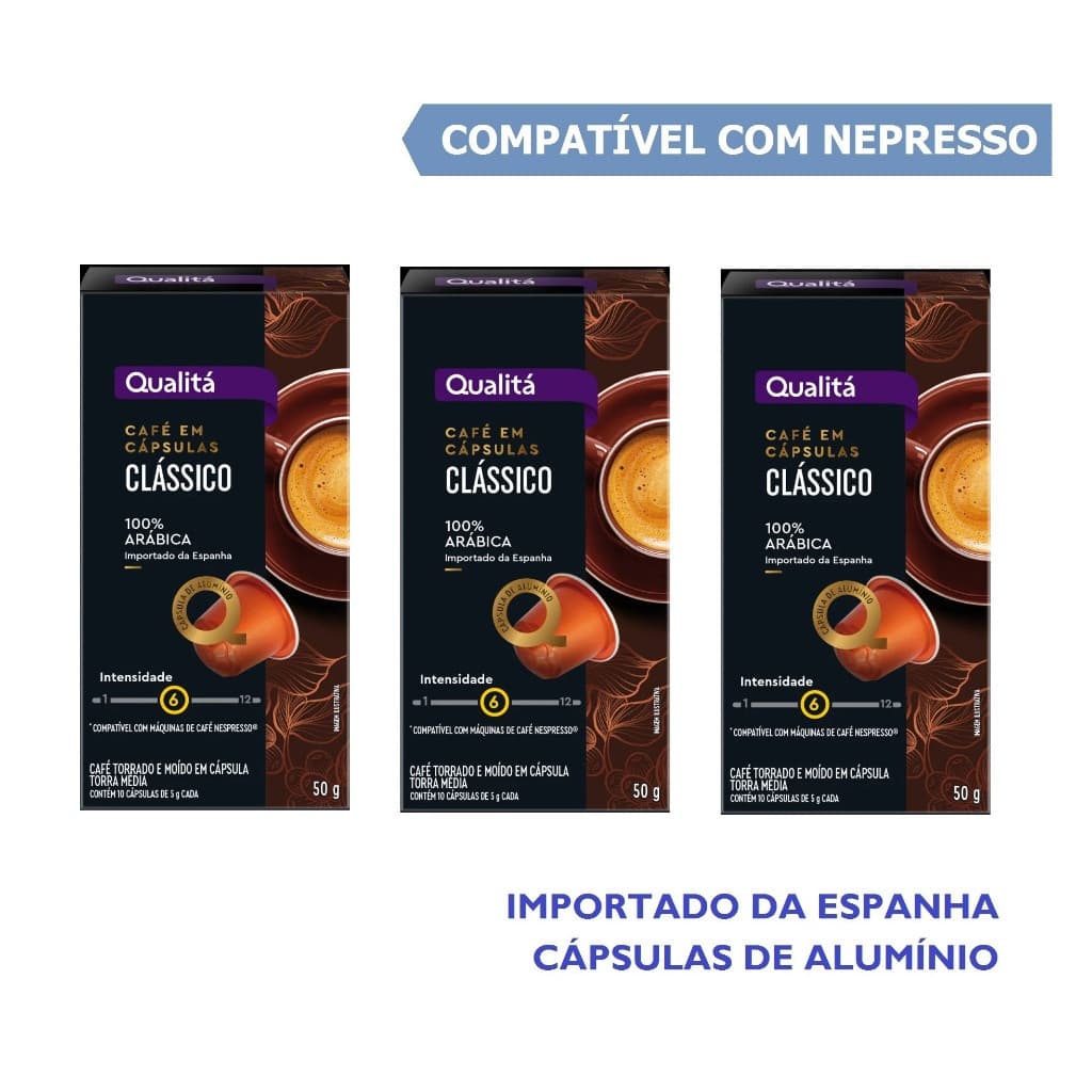 Caixa c 10 Cápsulas de Café Qualitá Clássico para Nespresso