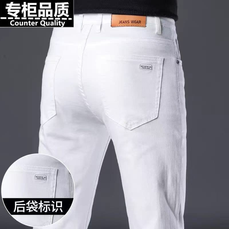 2026 calças de brim masculinas versão coreana em linha reta calças soltas na moda juventude moda All-Match calças compri