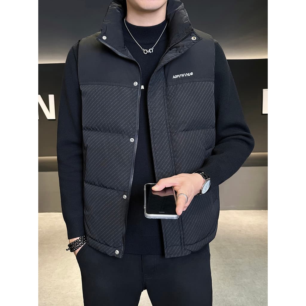 High-End sentir para baixo colete masculino outono inverno 2026 novo Casual na moda colete jaqueta masculina colete quen
