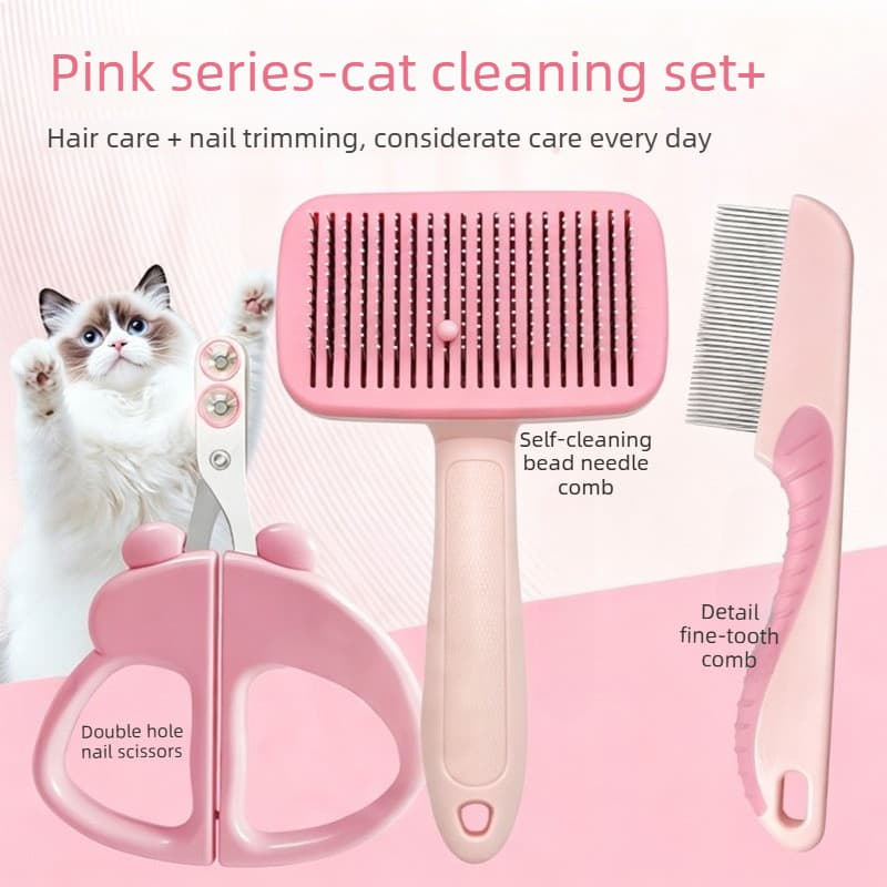 Conjunto De Escova Para Remoção De Pelos De Animais De Estimação Com Liberação De Um Clique , Ferramenta Soltos , Pente