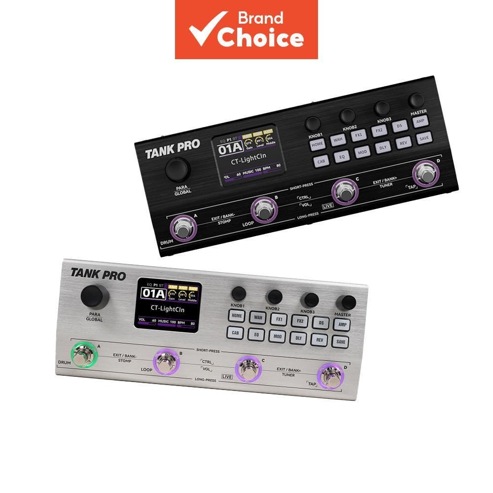 M-VAVE TANK PRO Pedal Multi-Efeitos para Guitarra IR Loader Looper Máquina de Bateria Afinador Placa de Som Processador