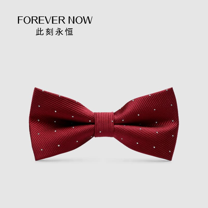 {FOREVER AGORA} Estilo coreano masculino casamento gravata borboleta borgonha prata ponto estilo britânico terno camisa
