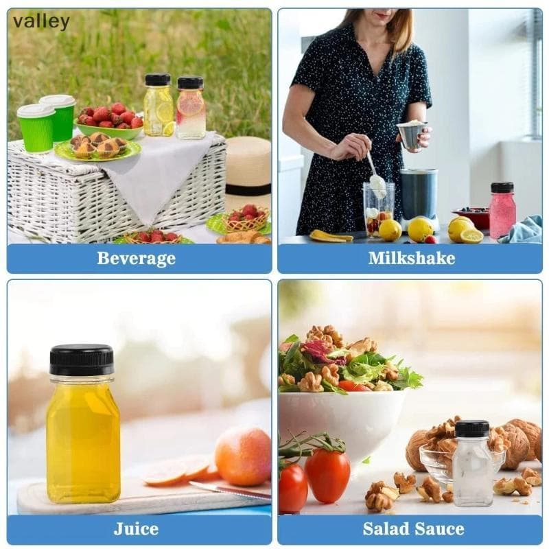 [VLY] Recipiente Para Bebidas 4 Unidades De Garrafas De Suco 120ml Vazio Transparente Café Milktea Garrafa De Plástico Q