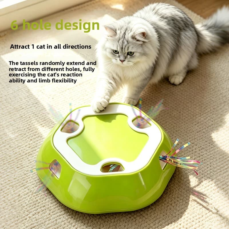 Disco retrátil elétrico para animais de estimação, consumo de gato, força física, Whack-a-Mole, poroso, retrátil, provoc