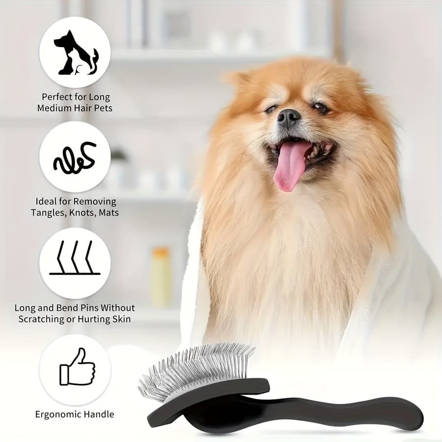 Escova Cortadora Para Cães Grandes Com Alfinetes Grossos Pente Cuidar De Animais De Estimação E Gatos Casaco Fofo Remove
