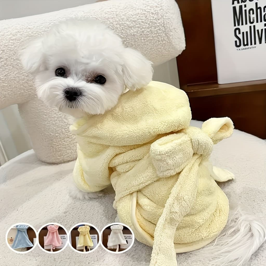 Roupão para Animais de Estimação Ultra Macio e de Secagem Rápida - Para Cães e Gatos Pequenos e Médios - Design Leve, To