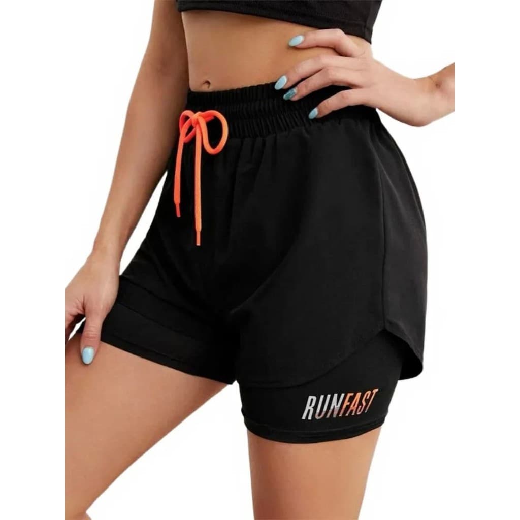 shorts Falsos De Duas Letras Para Ioga E fitness