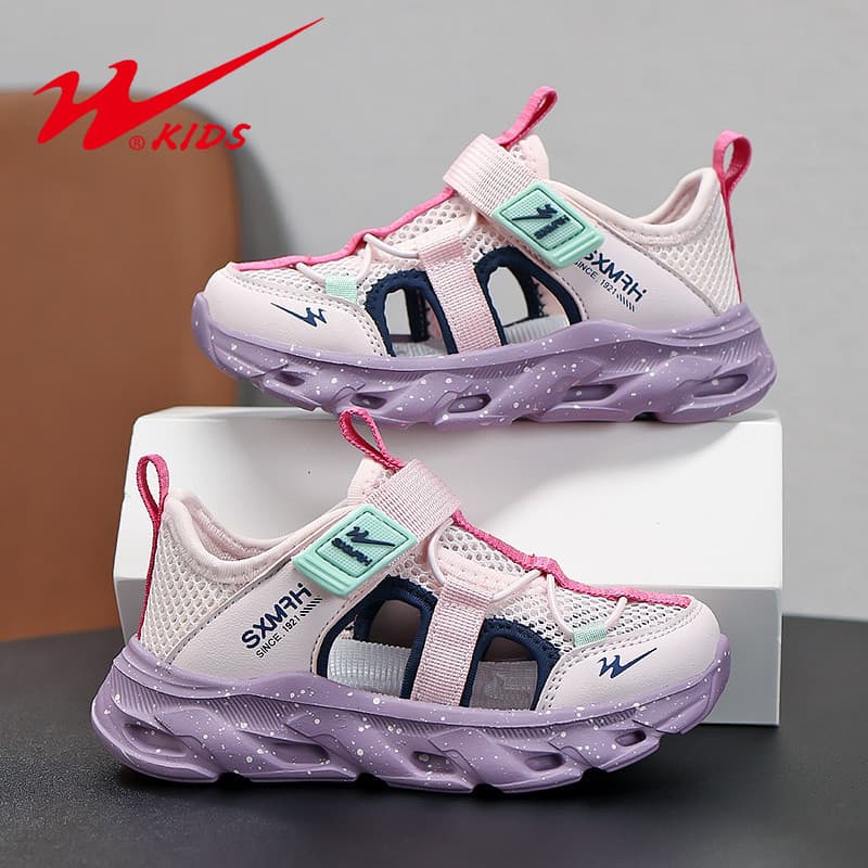 Sapatos infantis de estrela dupla para meninas, sapatos de malha única 2026, novo estilo de verão, calçados esportivos r