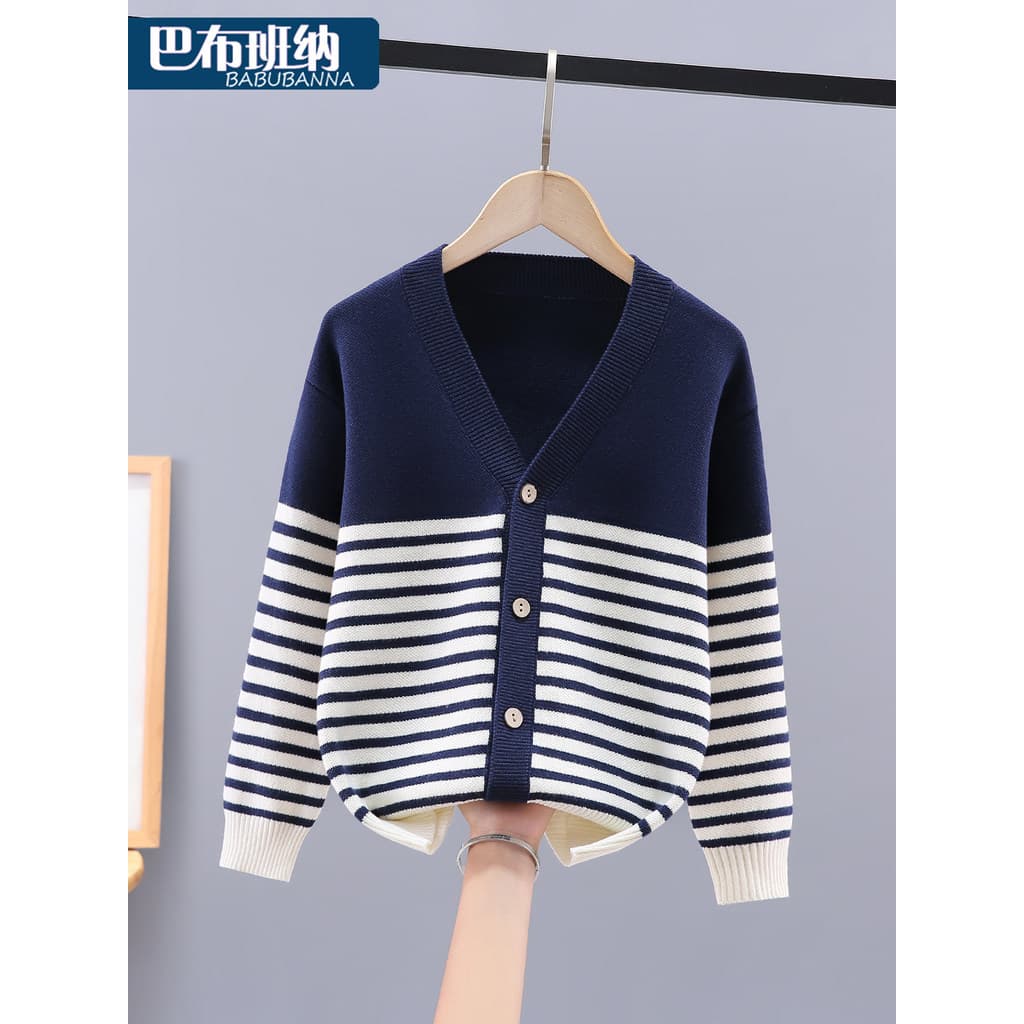 Meninos Cardigan camisola primavera outono estilo 2026 novo estilo malhas infantis grandes outono inverno interior menin
