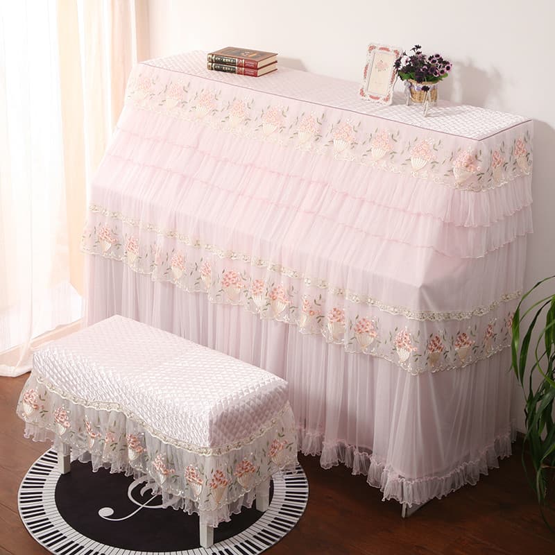 Estilo europeu High-End renda princesa Yamaha Zhujiang moderno simples capa de piano capa completa Anti-poeira conjunto