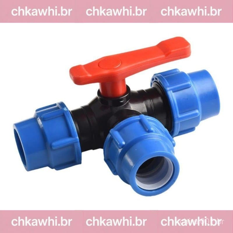 Desviador De Torneira De Tubo  PE , Válvula De Esfera De 3 Vias De Irrigação De 20/25/32/40/50 Mm , Fácil De In