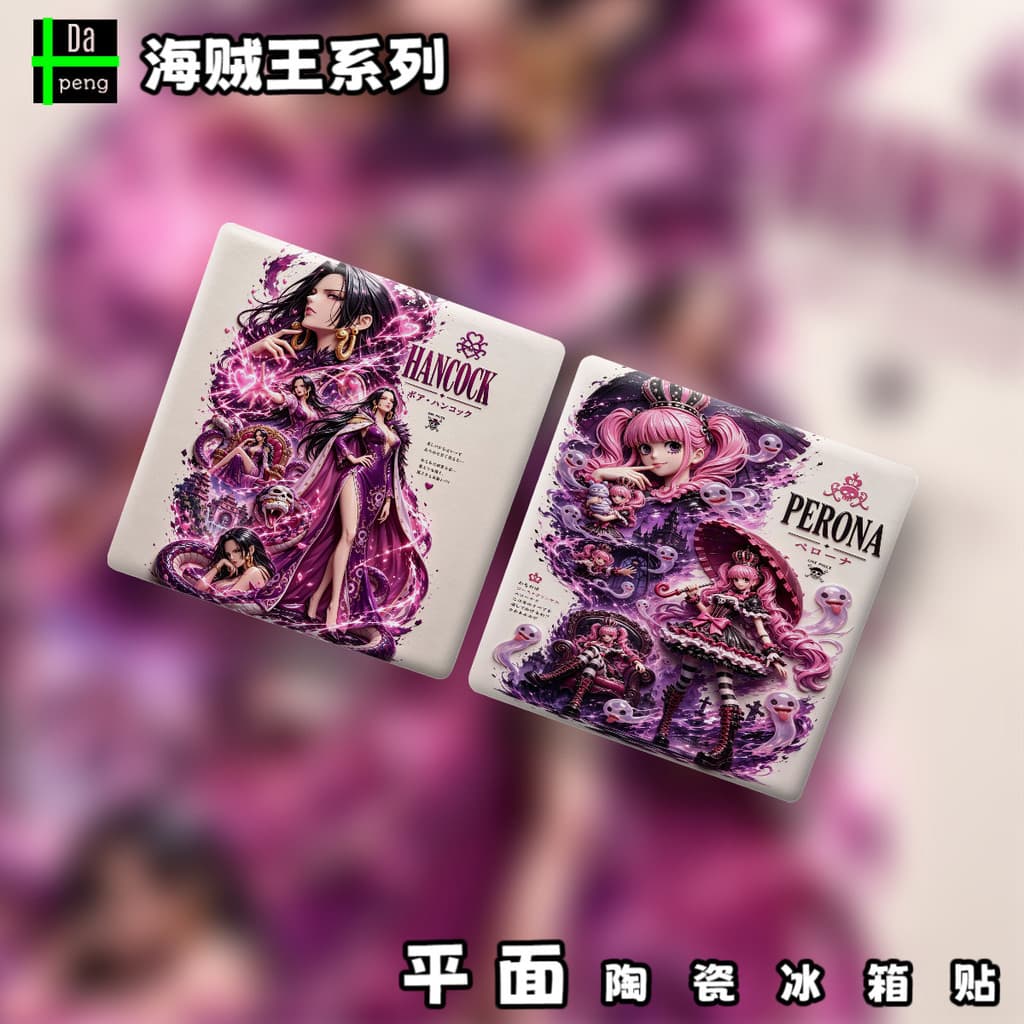 Nova peça única Anime Hancock Perona mercadoria bidimensional cerâmica geladeira adesivos decoração viagem comemorativo