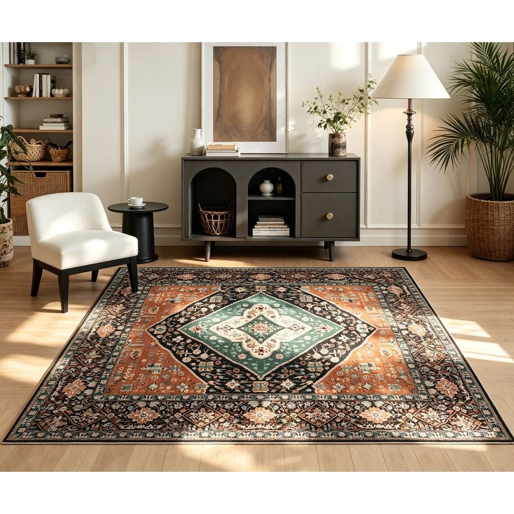 Tapete Sala Quarto 2,00x1,40 Antiderrapante Lavável Belga Persa Abelle Casa