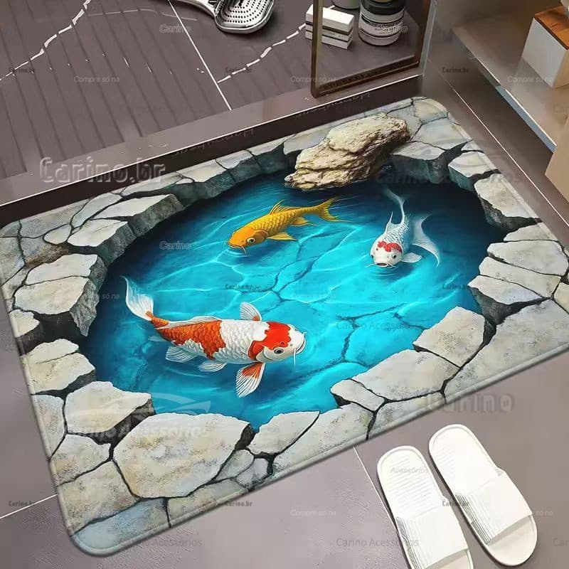 Tapete de entrada com efeito visual 3D, resistente à sujeira, fácil de limpar, antiderrapante e durável. QMNM