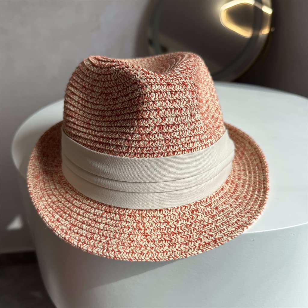 2026 primavera novo estilo Jazz Curling chapéu feminino férias beira-mar chapéu panamá aba plana praia francesa chapéu d