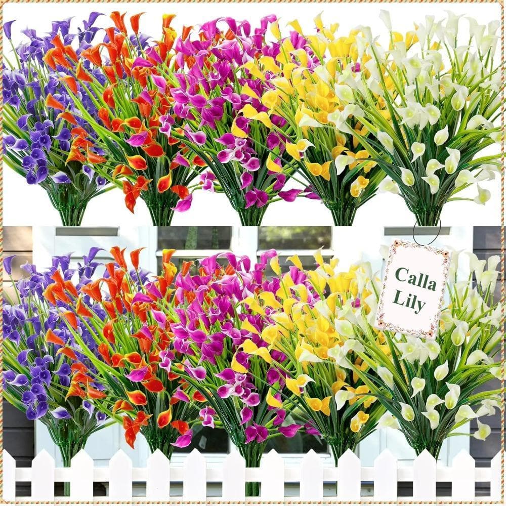 Pimenta 1/2/5 Unidades Flores Artificiais De Lírio De Calla , Buquê Artificial De Plástico De 33 Cm , Proteção UV