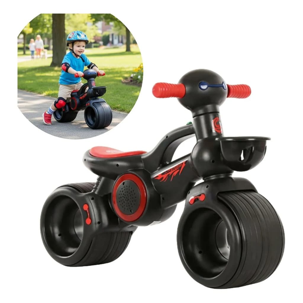 Bike De Equilíbrio Infantil Balance Preto Som Importway