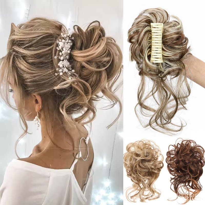 Presilha para cabelo cacheado, faixa de cabelo volumosa, peruca sintética para mulheres, peruca natural com presilha SRI