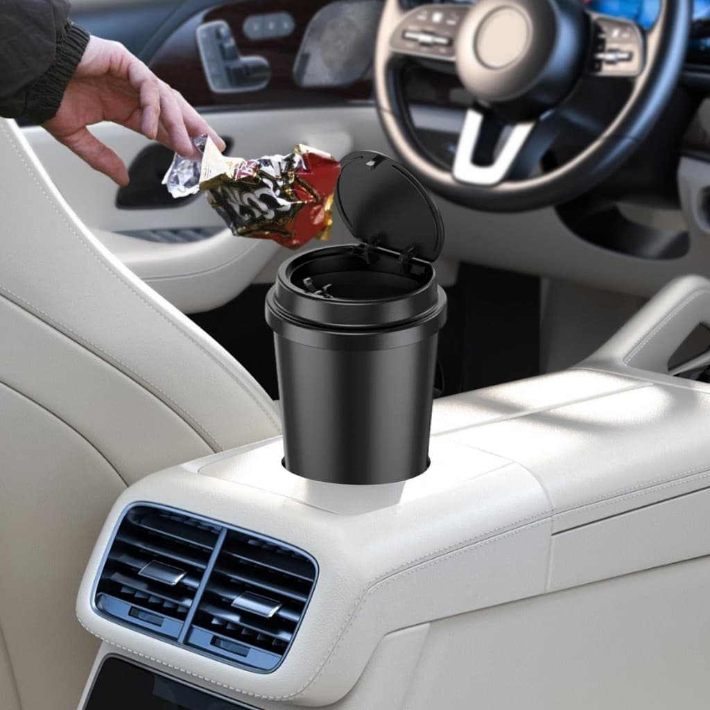 Lixeira De Carro De 2 Peças Com Tampa-Automática Universal Fácil De Limpar Para A Maioria Dos Veículos