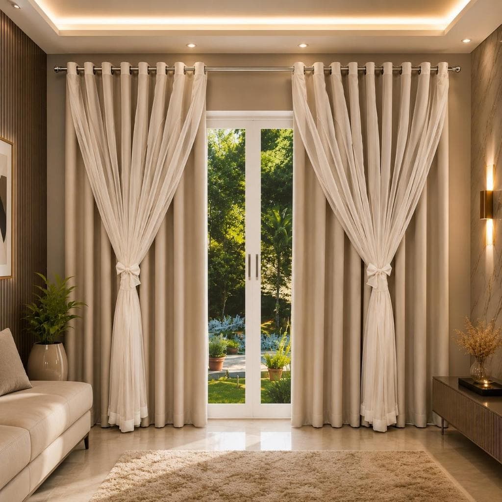 Cortina Blackout para sala com voil PVC- Cortinas para sala 3 00 x 2 70 - cortina blackout quarto