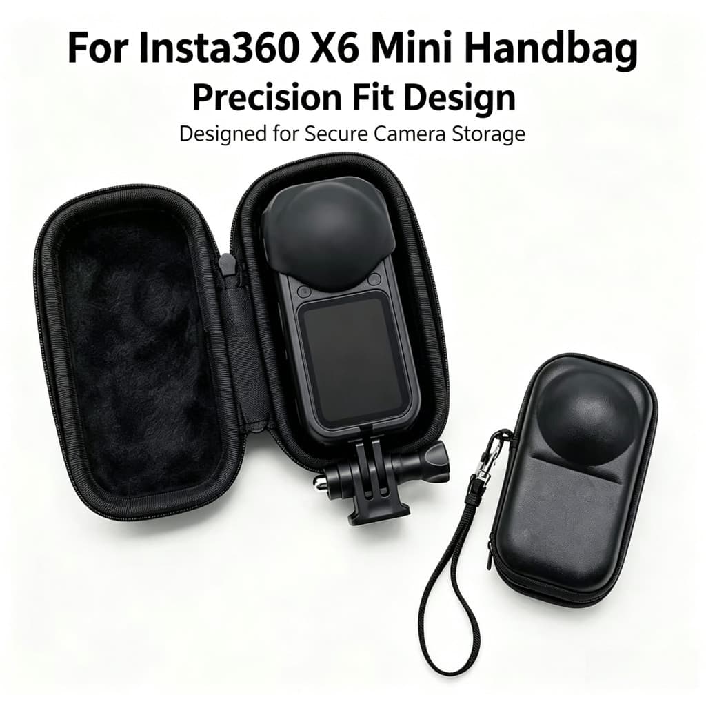 Para Insta360 X6 Mini Caso Duro À Prova De Choque Câmera Saco Protetor Com Mosquetão Alça De Mão