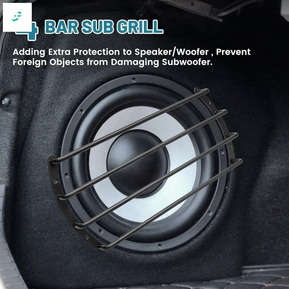 Grade De Subwoofer De Metal De 4 Barras-Capa À Prova De Ferrugem De Fácil Instalação Para Alto-Falantes De Carro De 8/10